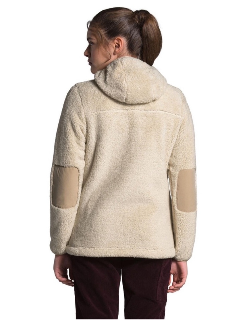 North Face Women's Campshire Pullover Hoodie Sherpa Fleece Small Cream Gray